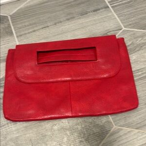 New Red Clutch with Handle and strap included